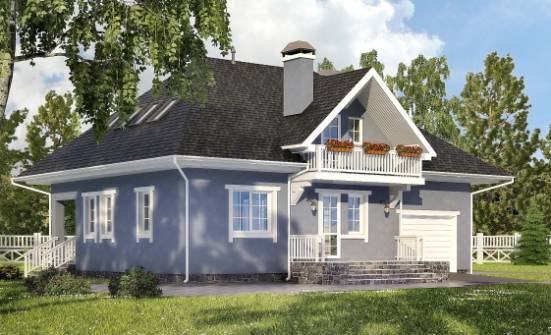 200-001-П Проект двухэтажного дома мансардный этаж и гаражом, средний загородный дом из арболита Соликамск | Проекты домов от House Expert