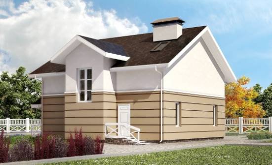 155-009-П Проект двухэтажного дома с мансардой, уютный домик из газосиликатных блоков Лысьва | Проекты домов от House Expert