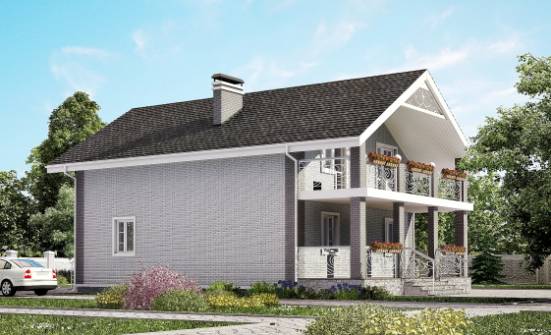 150-007-П Проект двухэтажного дома мансардой, скромный загородный дом из бризолита Краснокамск | Проекты домов от House Expert