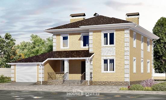220-006-Л Проект двухэтажного дома, гараж, простой дом из теплоблока Соликамск | Проекты домов от House Expert
