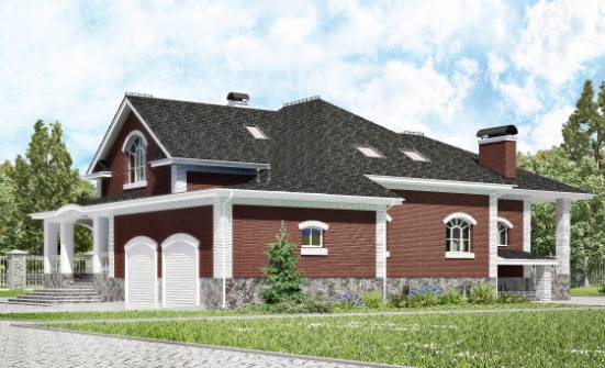 600-001-П Проект трехэтажного дома мансардой и гаражом, огромный загородный дом из блока Чердынь | Проекты домов от House Expert