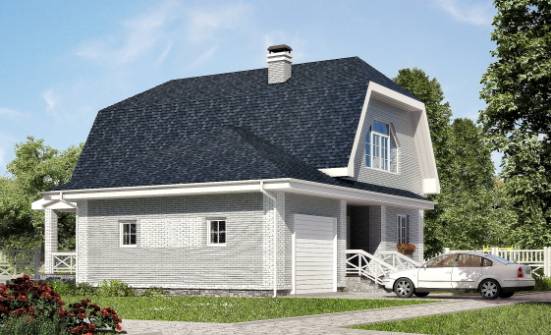 160-006-Л Проект двухэтажного дома мансардой, гараж, средний домик из твинблока Чайковский | Проекты домов от House Expert