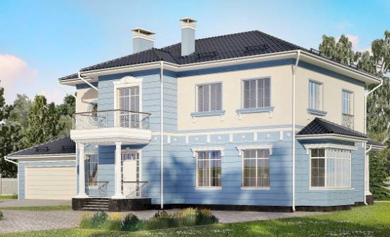 285-003-Л Проект двухэтажного дома и гаражом, большой дом из кирпича Чайковский | Проекты домов от House Expert