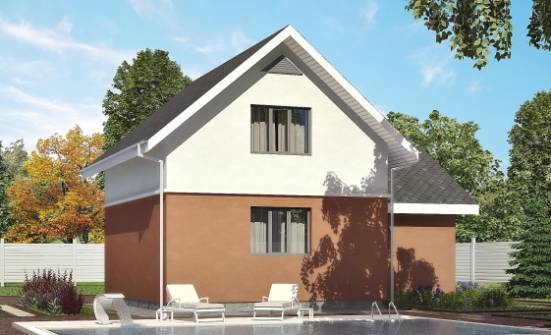 120-002-Л Проект двухэтажного дома мансардой и гаражом, красивый дом из теплоблока Оса | Проекты домов от House Expert