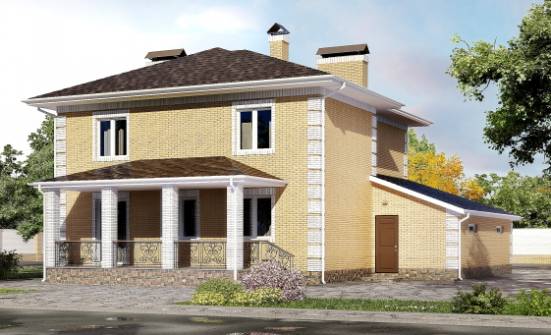 220-006-Л Проект двухэтажного дома, гараж, простой дом из теплоблока Соликамск | Проекты домов от House Expert