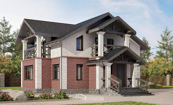 160-014-Л Проект двухэтажного дома, недорогой коттедж из блока Оса | Проекты домов от House Expert