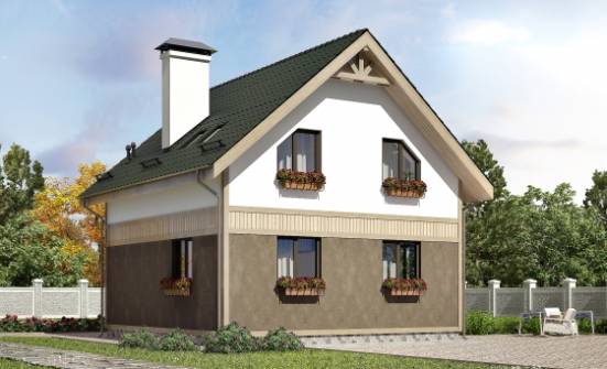 105-001-Л Проект двухэтажного дома мансардой, простой коттедж из керамзитобетонных блоков Добрянка | Проекты домов от House Expert
