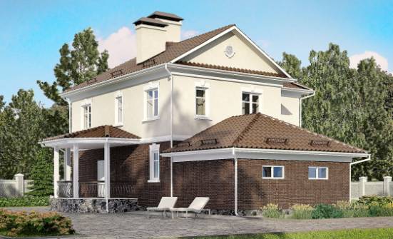 190-002-Л Проект двухэтажного дома и гаражом, современный загородный дом из блока Красновишерск | Проекты домов от House Expert