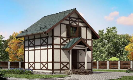 060-002-П Проект двухэтажного дома с мансардой, недорогой домик из бревен Лысьва | Проекты домов от House Expert
