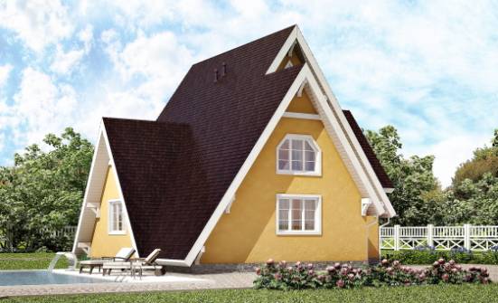 155-008-П Проект двухэтажного дома мансардой, экономичный коттедж из дерева Чайковский | Проекты домов от House Expert