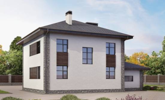 185-004-Л Проект двухэтажного дома и гаражом, средний дом из бризолита Чайковский | Проекты домов от House Expert