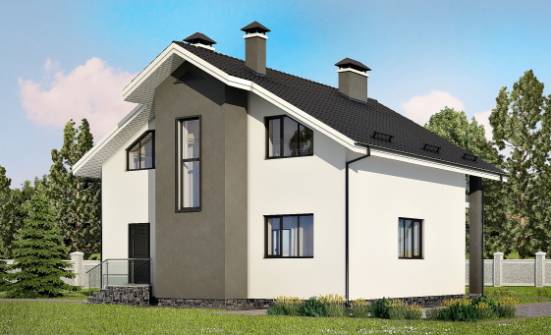 150-005-Л Проект двухэтажного дома с мансардой, экономичный загородный дом из блока Соликамск | Проекты домов от House Expert