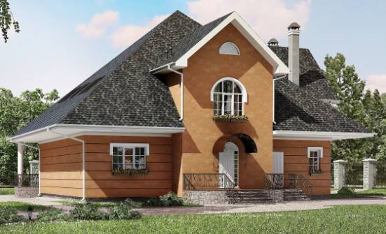 310-001-П Проект двухэтажного дома с мансардным этажом, большой дом из бризолита Чайковский | Проекты домов от House Expert