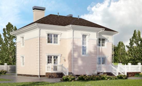 155-005-Л Проект двухэтажного дома, небольшой коттедж из керамзитобетонных блоков Пермь | Проекты домов от House Expert