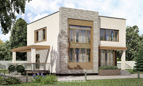 185-001-П Проект двухэтажного дома, современный домик из газосиликатных блоков Чернушка | Проекты домов от House Expert