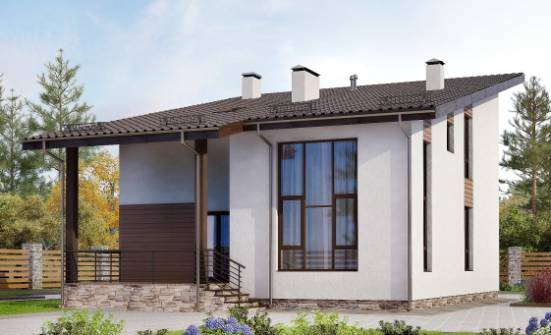 140-005-П Проект двухэтажного дома с мансардой, экономичный загородный дом из пеноблока Очер | Проекты домов от House Expert