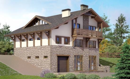 305-002-Л Проект трехэтажного дома с мансардой, современный дом из кирпича Чернушка | Проекты домов от House Expert