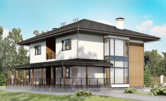 245-001-П Проект двухэтажного дома, красивый дом из арболита Кунгур | Проекты домов от House Expert