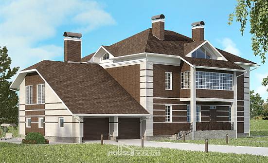 505-002-Л Проект трехэтажного дома, гараж, красивый коттедж из кирпича Кудымкар | Проекты домов от House Expert