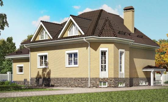 400-001-П Проект трехэтажного дома мансардой, гараж, современный загородный дом из арболита Очер | Проекты домов от House Expert