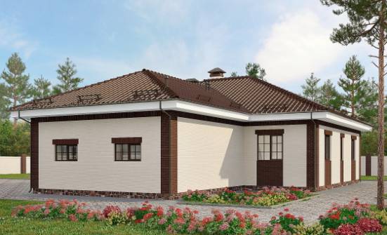 160-015-П Проект одноэтажного дома, гараж, бюджетный загородный дом из керамзитобетонных блоков Лысьва | Проекты одноэтажных домов от House Expert