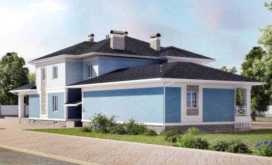 620-001-П Проект трехэтажного дома и гаражом, современный коттедж из газосиликатных блоков Чердынь | Проекты домов от House Expert