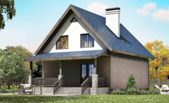 130-003-П Проект двухэтажного дома мансардой, бюджетный коттедж из теплоблока Березники | Проекты домов от House Expert