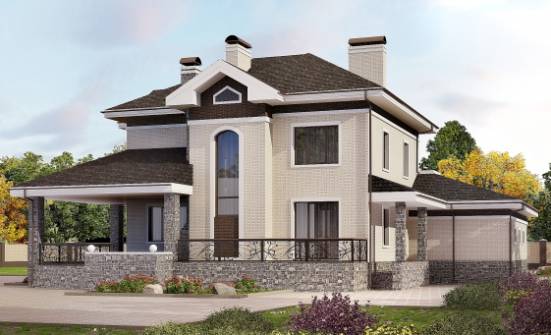 365-001-Л Проект трехэтажного дома и гаражом, просторный дом из кирпича Лысьва | Проекты домов от House Expert