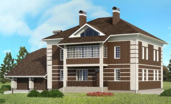 505-002-Л Проект трехэтажного дома, гараж, красивый коттедж из кирпича Кудымкар | Проекты домов от House Expert