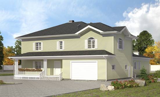 410-002-Л Проект двухэтажного дома, гараж, большой домик из арболита Оса | Проекты домов от House Expert
