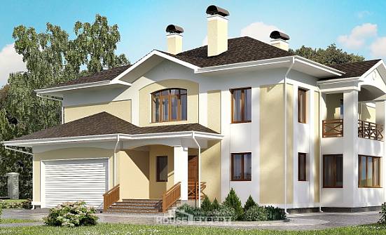 375-002-Л Проект двухэтажного дома и гаражом, большой домик из кирпича Кудымкар | Проекты домов от House Expert