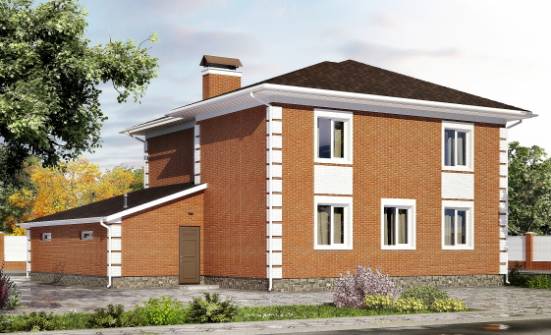 220-004-Л Проект двухэтажного дома, гараж, красивый коттедж из кирпича Чернушка | Проекты домов от House Expert