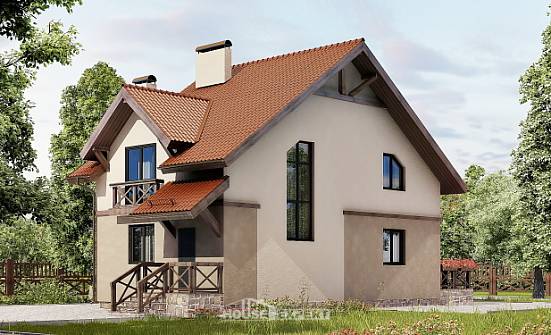 120-003-Л Проект двухэтажного дома мансардный этаж, экономичный загородный дом из арболита Пермь | Проекты домов от House Expert