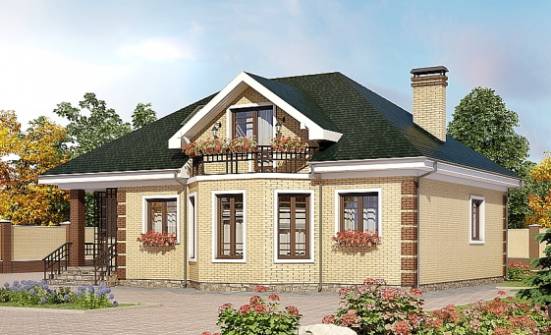 150-013-Л Проект двухэтажного дома с мансардой, экономичный домик из кирпича Чусовой | Проекты домов от House Expert