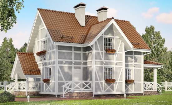 160-003-Л Проект двухэтажного дома с мансардным этажом, экономичный домик из теплоблока Очер | Проекты домов от House Expert