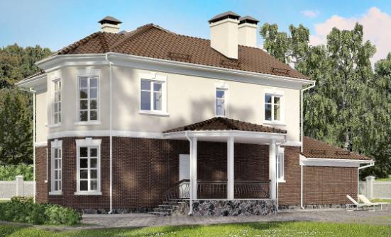 190-002-Л Проект двухэтажного дома и гаражом, современный загородный дом из блока Красновишерск | Проекты домов от House Expert