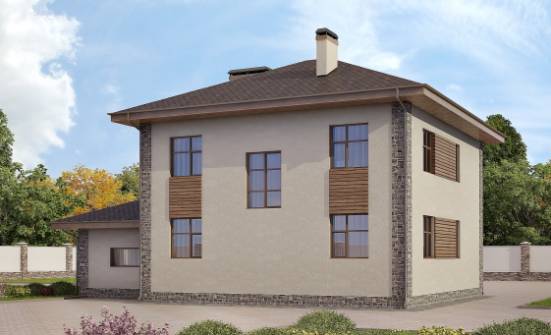 185-004-П Проект двухэтажного дома, гараж, красивый домик из газосиликатных блоков Кудымкар | Проекты домов от House Expert