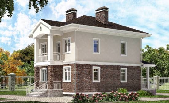 120-001-Л Проект трехэтажного дома, скромный дом из поризованных блоков Верещагино | Проекты домов от House Expert