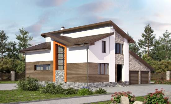 240-004-П Проект двухэтажного дома мансардный этаж, гараж, простой дом из поризованных блоков Добрянка | Проекты домов от House Expert