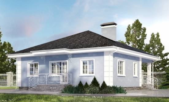 100-001-П Проект одноэтажного дома, красивый загородный дом из бризолита Соликамск | Проекты одноэтажных домов от House Expert