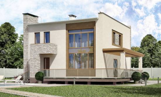 185-001-П Проект двухэтажного дома, современный домик из газосиликатных блоков Чернушка | Проекты домов от House Expert