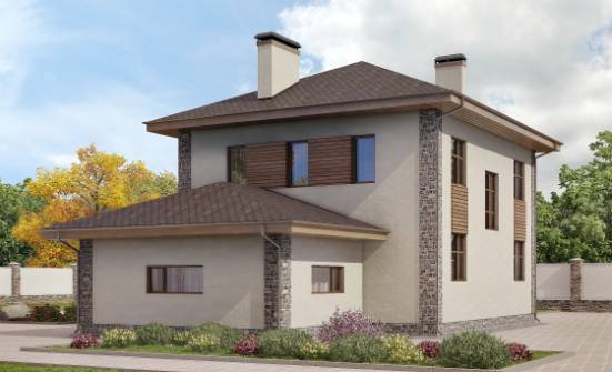 185-004-П Проект двухэтажного дома, гараж, красивый домик из газосиликатных блоков Кудымкар | Проекты домов от House Expert