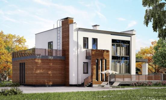 220-003-П Проект двухэтажного дома, гараж, современный домик из поризованных блоков Красновишерск | Проекты домов от House Expert