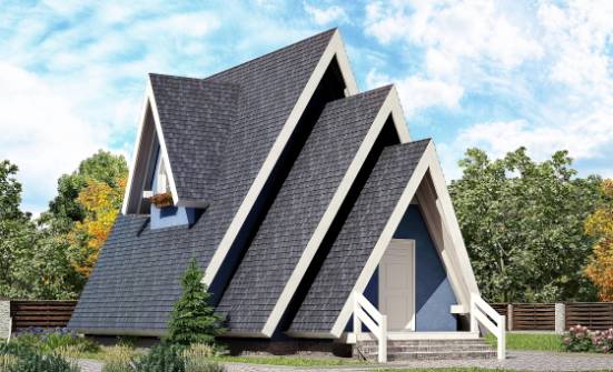 100-002-П Проект двухэтажного дома с мансардой, современный дом из бревен Добрянка | Проекты домов от House Expert