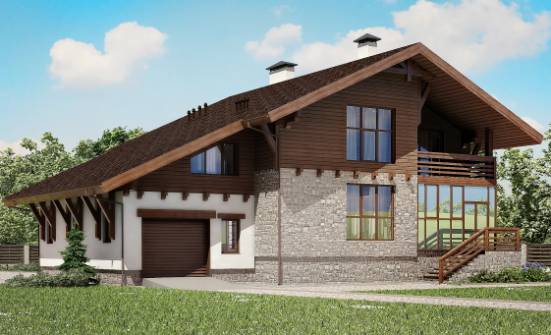 420-001-П Проект трехэтажного дома с мансардным этажом, гараж, просторный домик из кирпича Чердынь | Проекты домов от House Expert