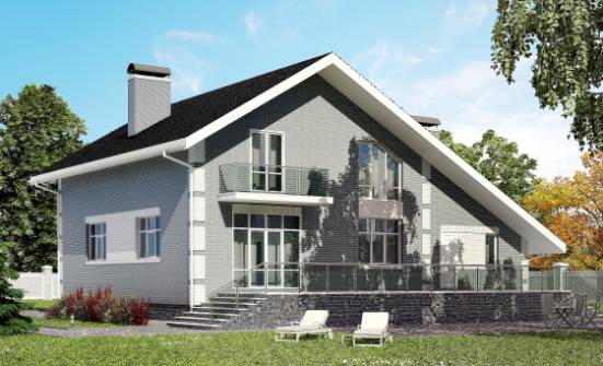 190-006-Л Проект двухэтажного дома с мансардой, гараж, классический дом из поризованных блоков Красновишерск | Проекты домов от House Expert