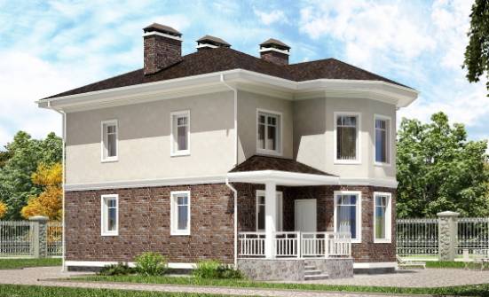 120-001-Л Проект трехэтажного дома, скромный дом из поризованных блоков Верещагино | Проекты домов от House Expert