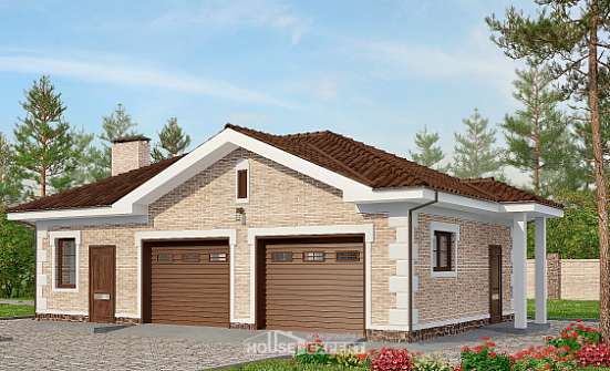070-005-П Проект гаража из кирпича Кудымкар | Проекты домов от House Expert
