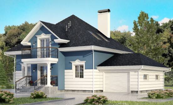 180-002-П Проект двухэтажного дома с мансардой, гараж, просторный домик из кирпича Чердынь | Проекты домов от House Expert