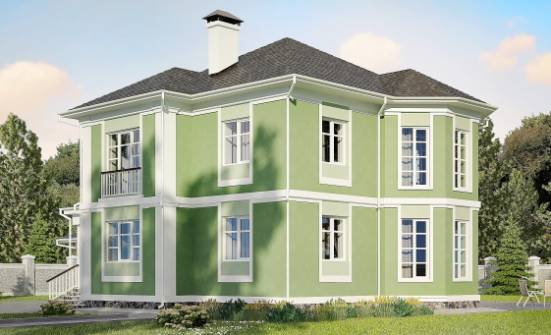 170-001-Л Проект двухэтажного дома и гаражом, уютный дом из газосиликатных блоков Чусовой | Проекты домов от House Expert